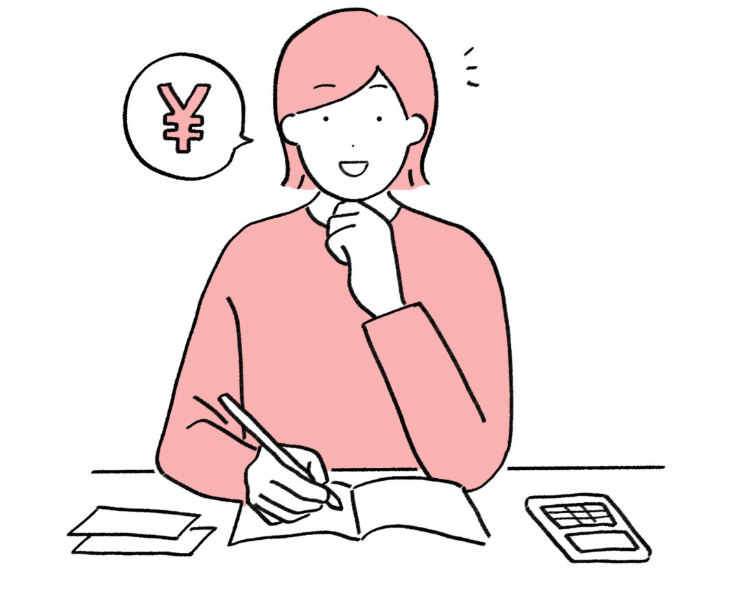 家計簿をつける女性のイメージ